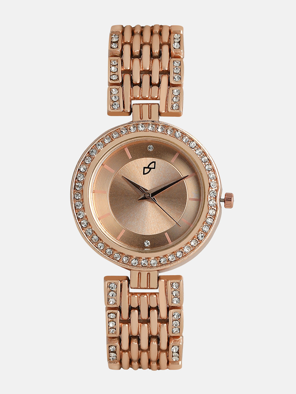 The Cristal-Orbit Round Watch - Rose Gold
