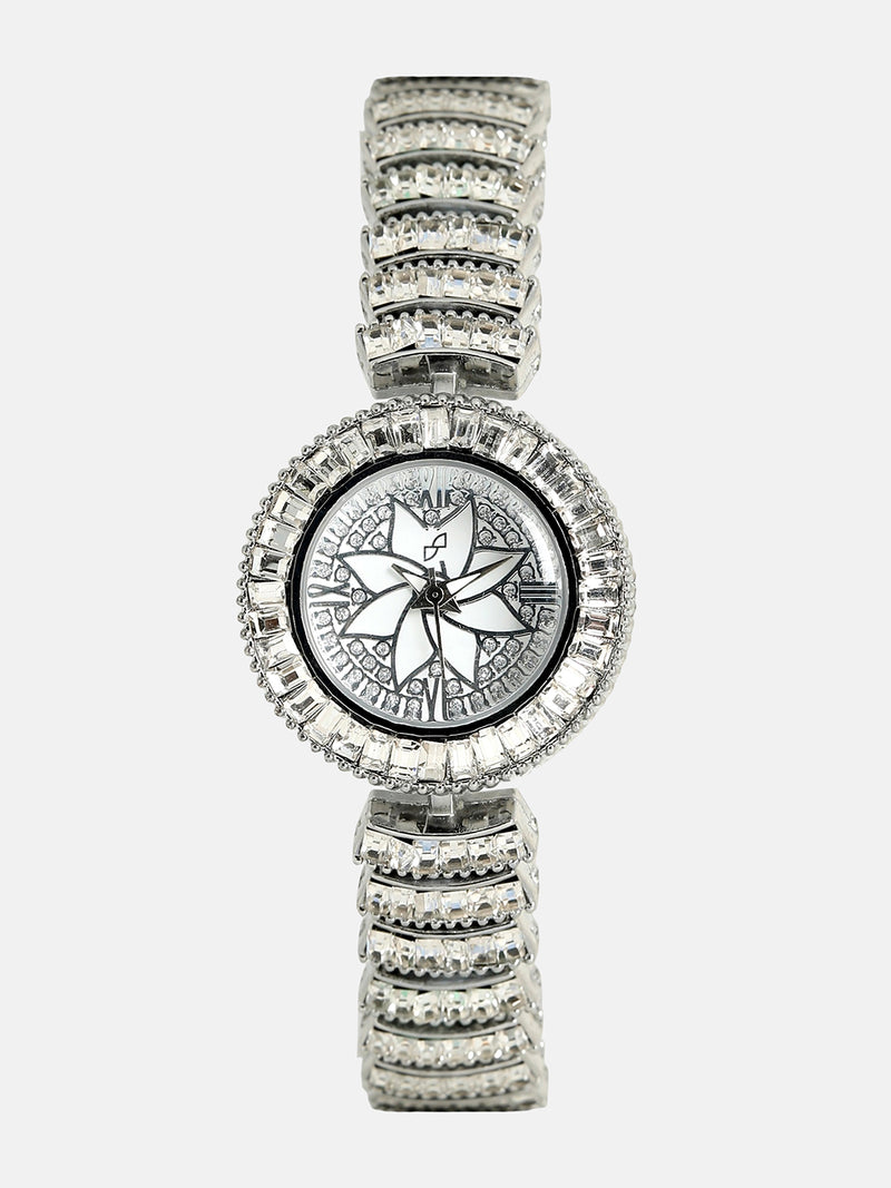 Embellished Flora Round Watch