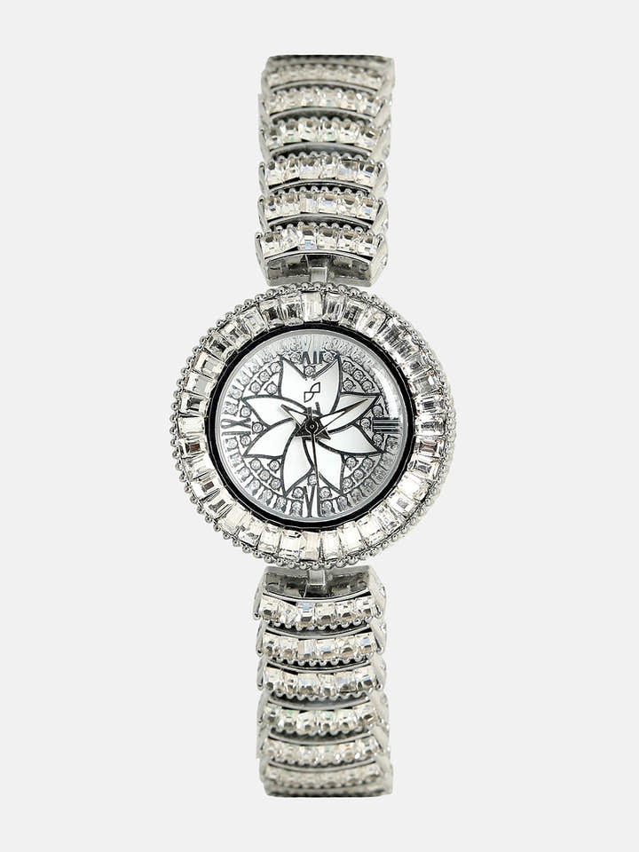 Embellished Flora Round Watch