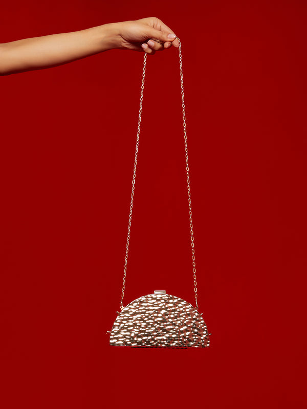 The Dented Curve Clutch Bag - California Gold