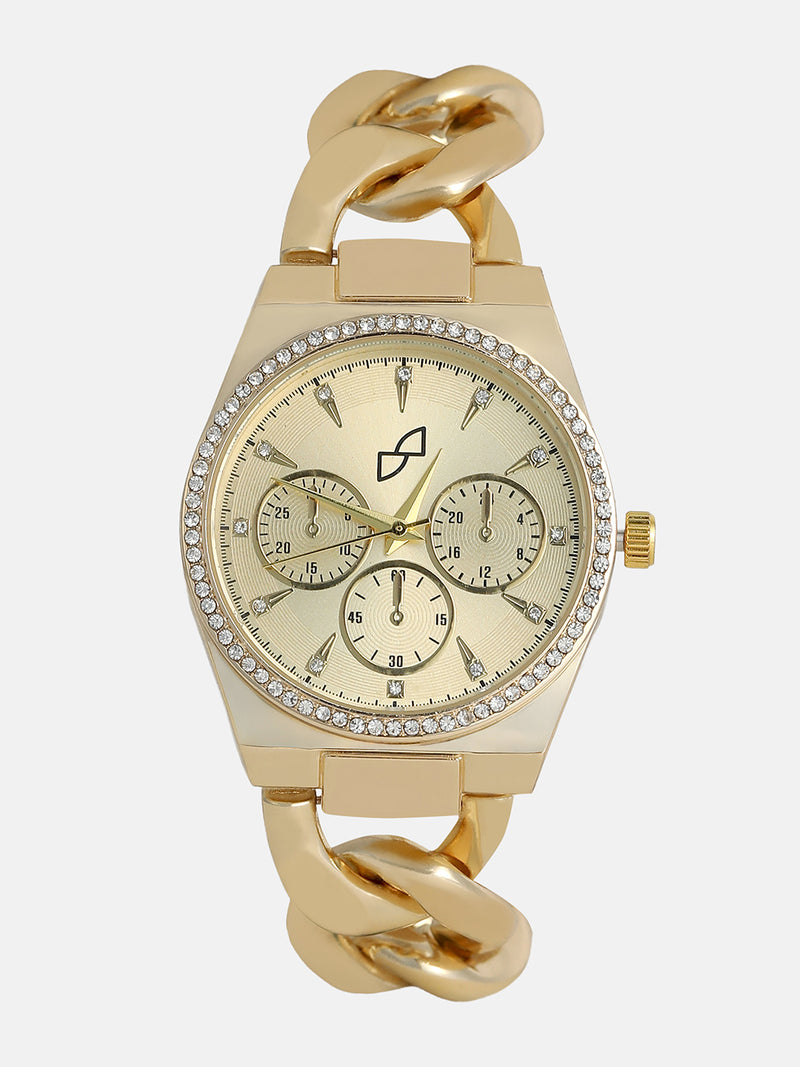 The Three-Dial Chunkylink Cushion Watch