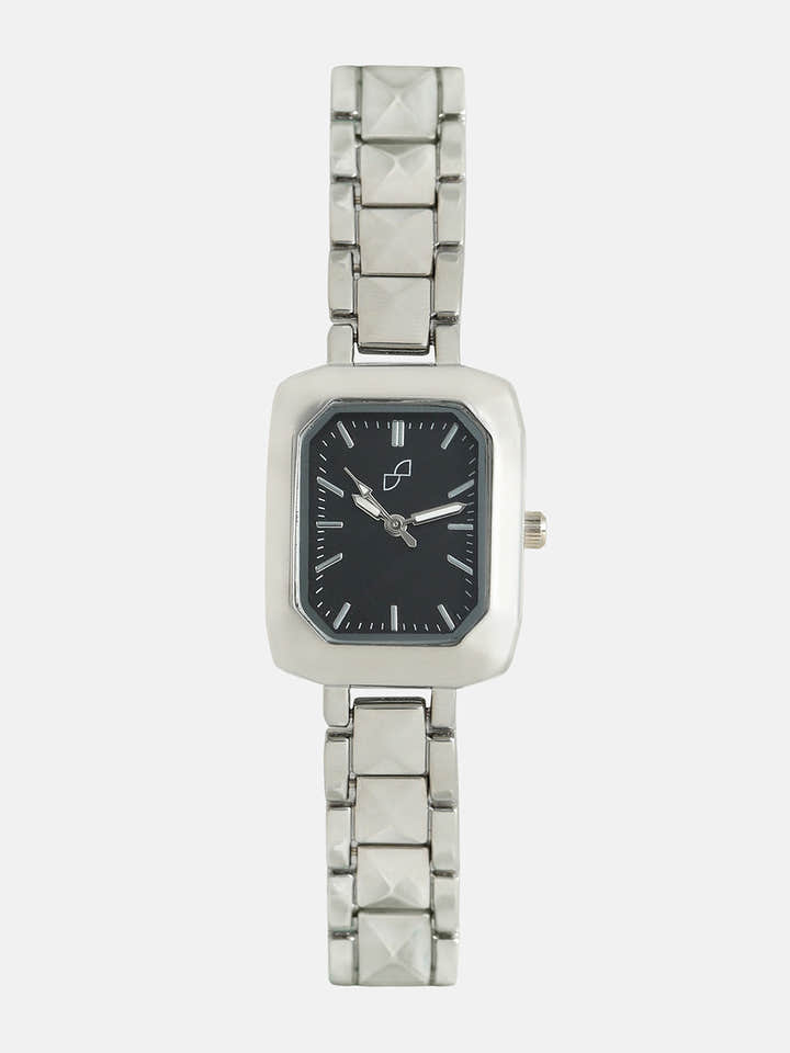 The Savile Rectangular Watch - Metallic Silver
