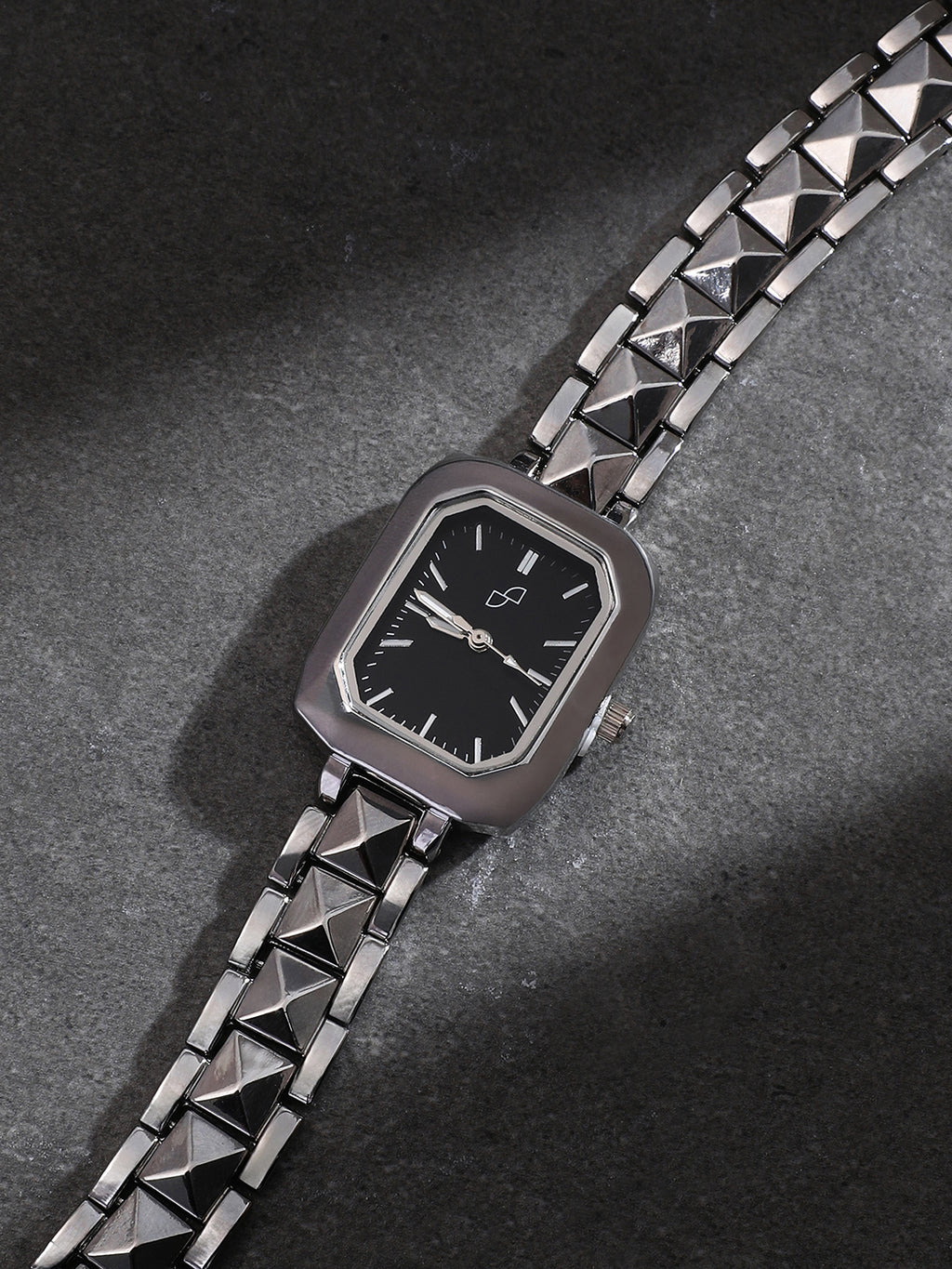 The Savile Rectangular Watch - Metallic Silver