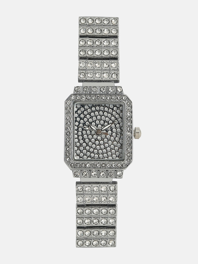 The Kennedy Rectangular Watch - Metallic Silver