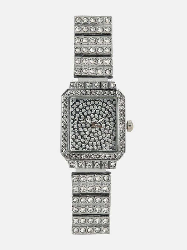 The Kennedy Rectangular Watch - Metallic Silver