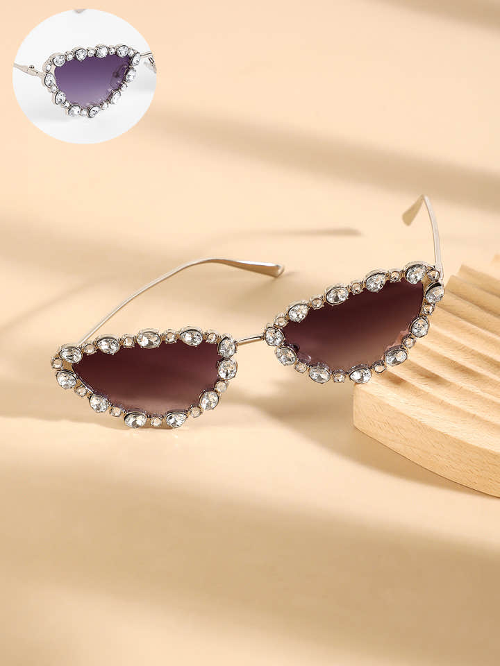 The Bijou Cateye Sunglasses - Metallic Silver