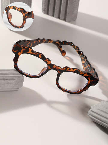 The Wave Rectangular Sunglasses - Coffee Brown