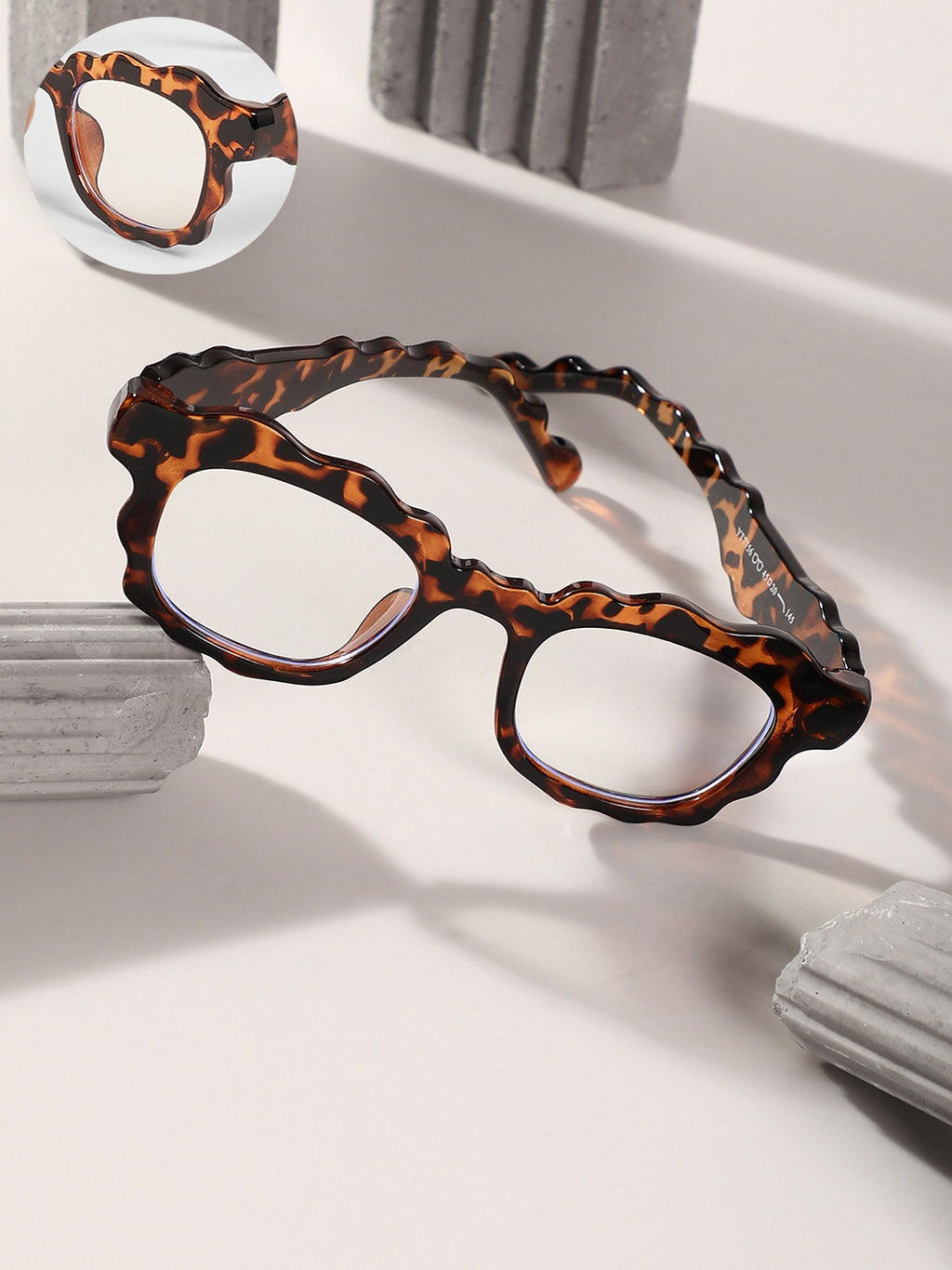 The Wave Rectangular Sunglasses - Coffee Brown