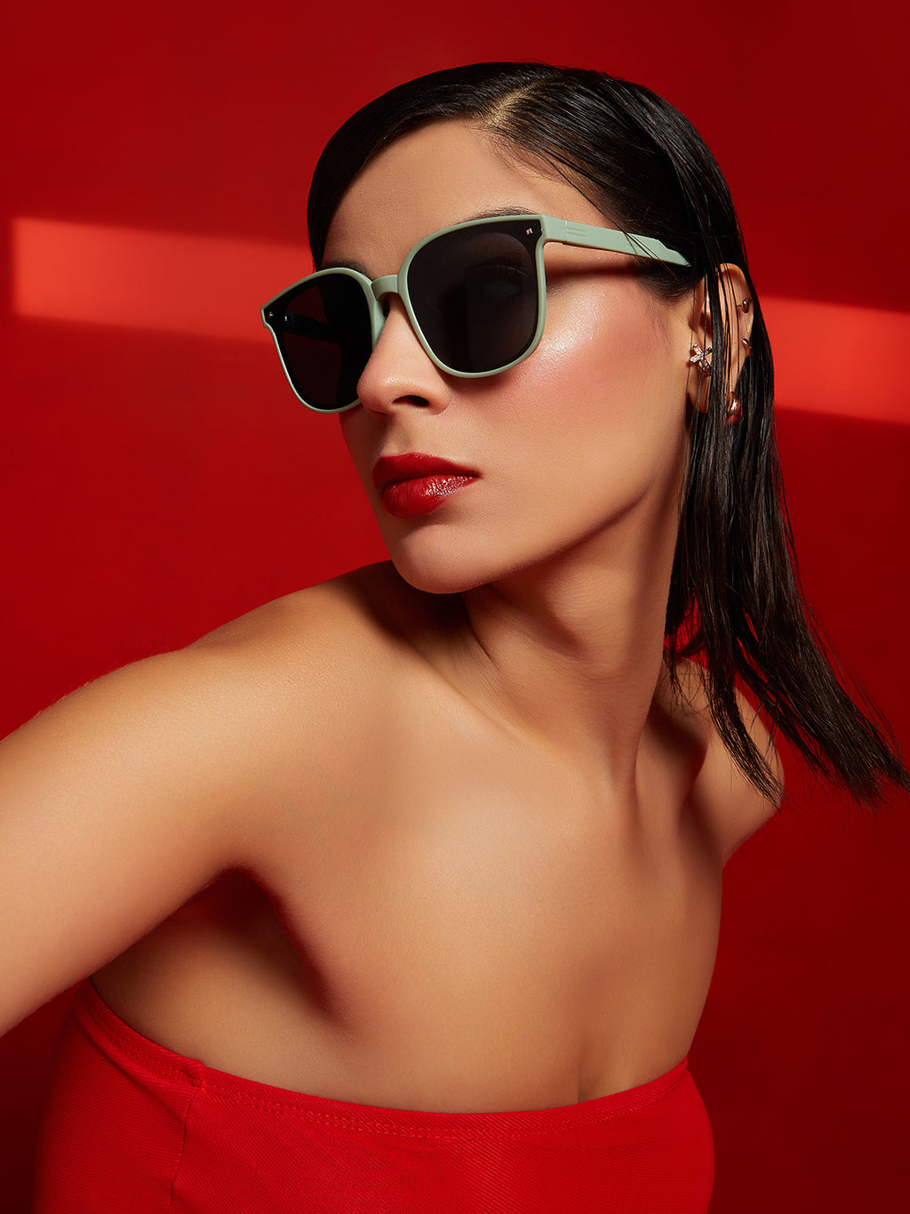 Foldable Wayfarer Sunglasses - Green