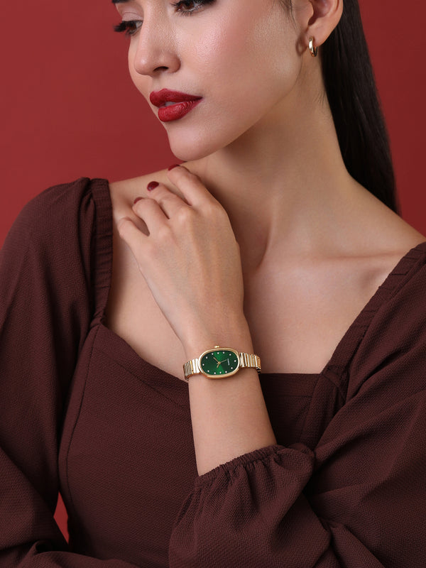 The Emerald Oval Watch - Royal Gold