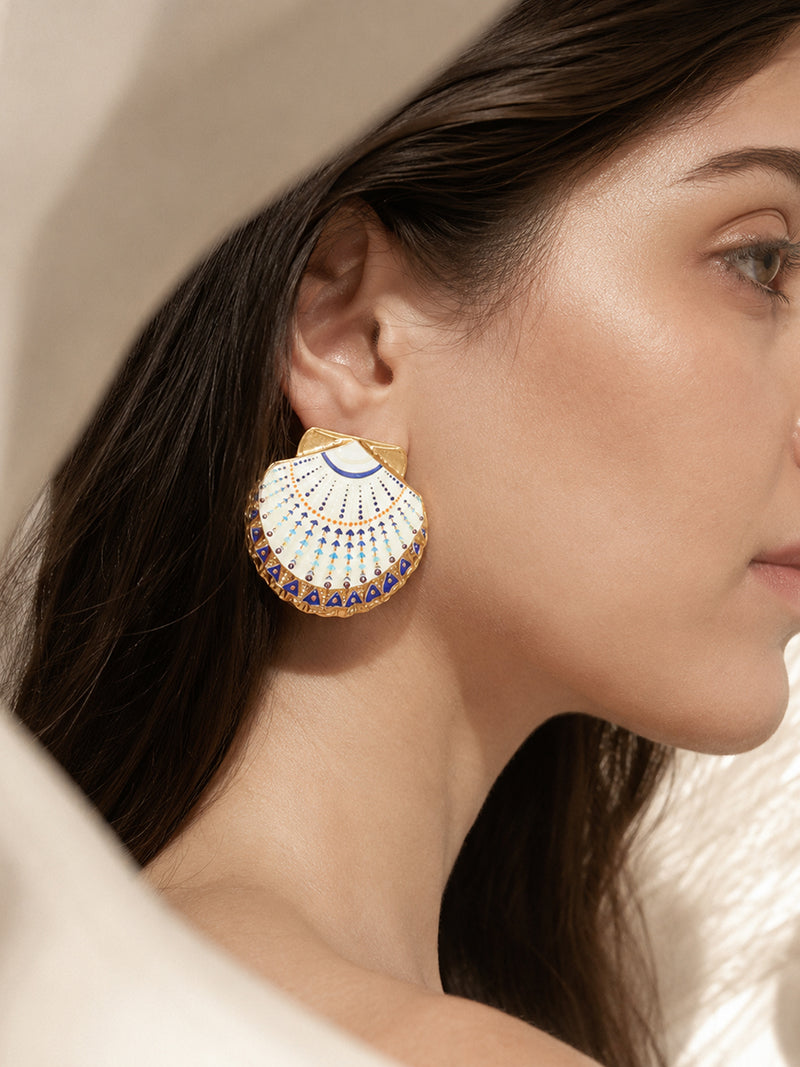 The Seashell Fan Drop Earrings