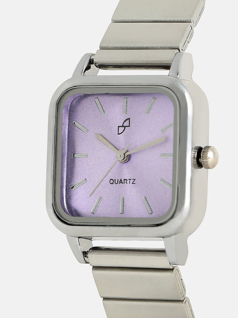 The Downtown Chain Square Watch - Iris Purple