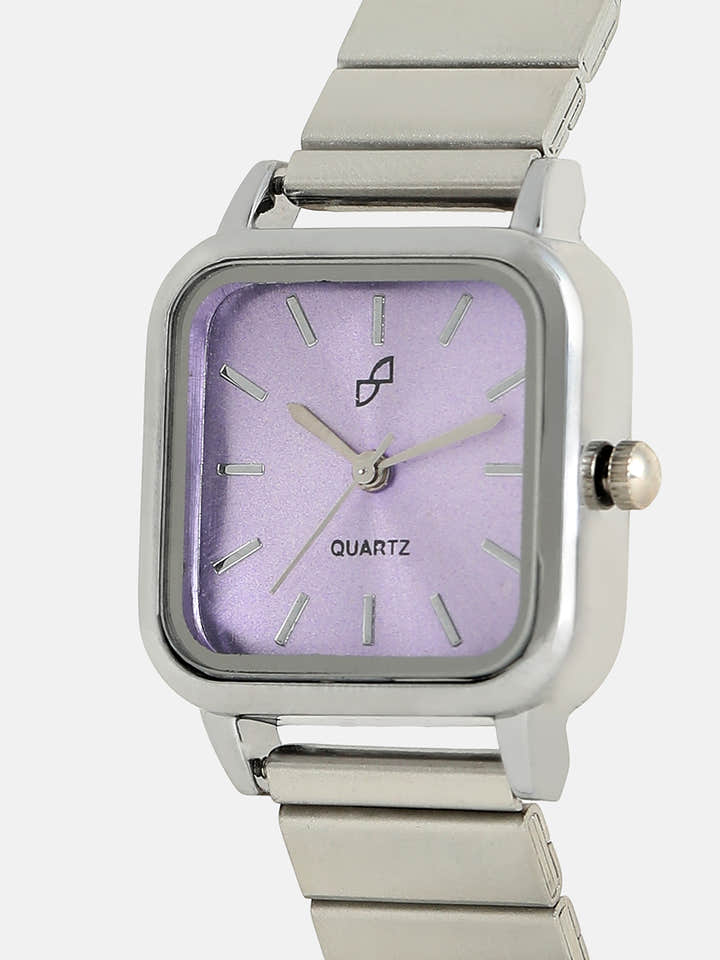 The Downtown Chain Square Watch - Iris Purple