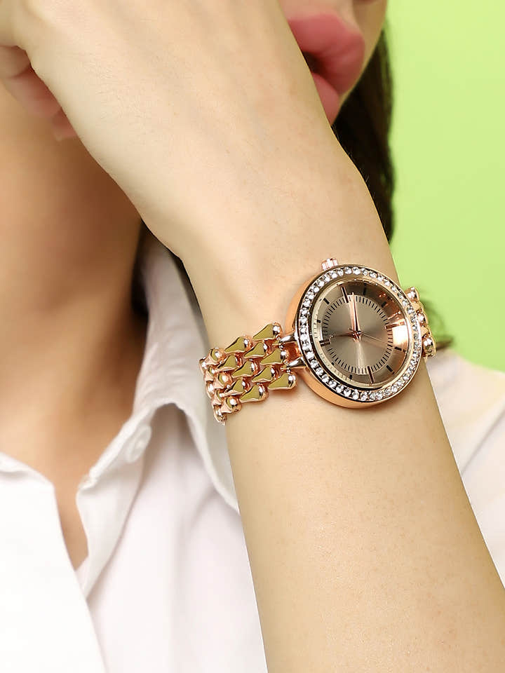 The Drip Round Watch - California Gold