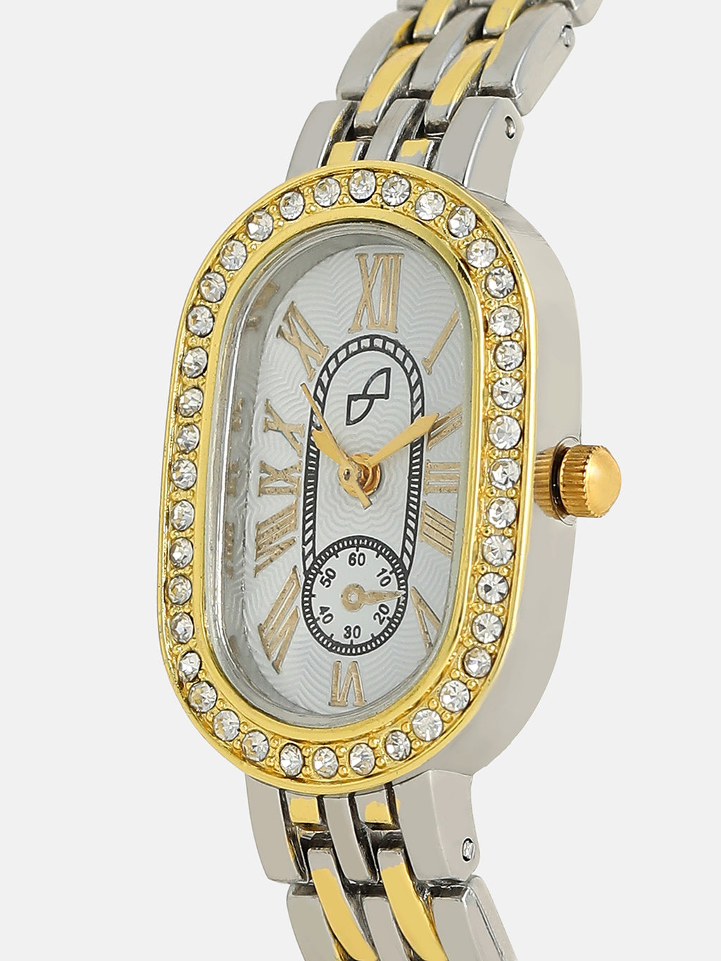 The Slim Vivienne Two-Dial Oblong Watch - Metallic Silver & California Gold