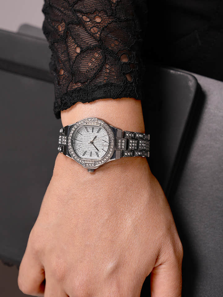 The Hélios Cushion Watch - Metallic Silver