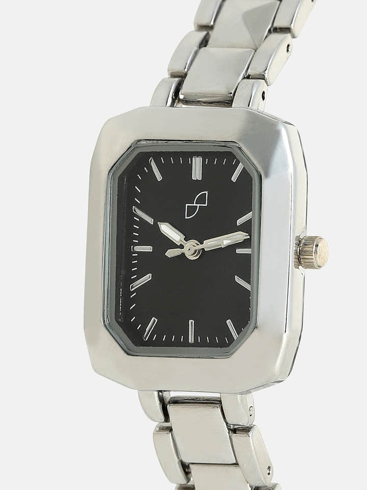 The Savile Rectangular Watch - Metallic Silver
