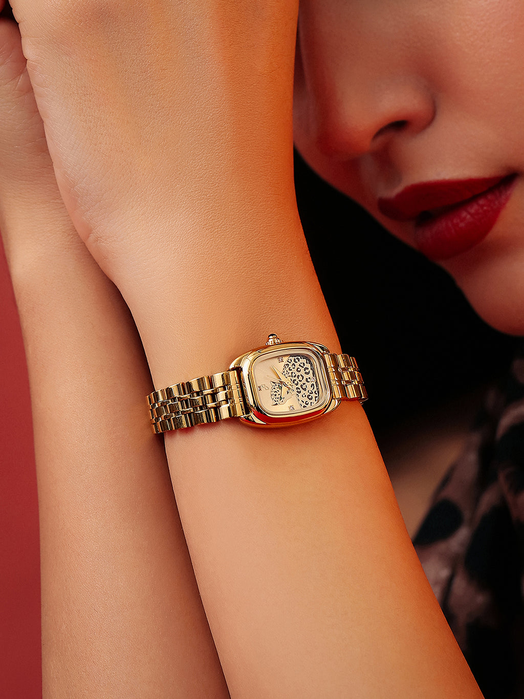 The Crystal Square Watch - Royal Gold
