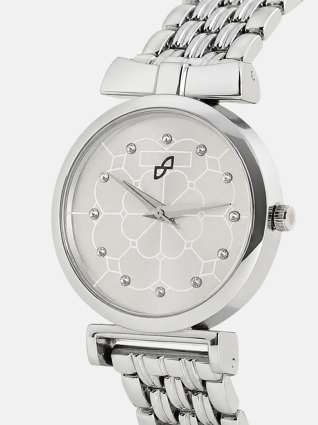 The Daily H-Link Round Watch - Metallic Silver