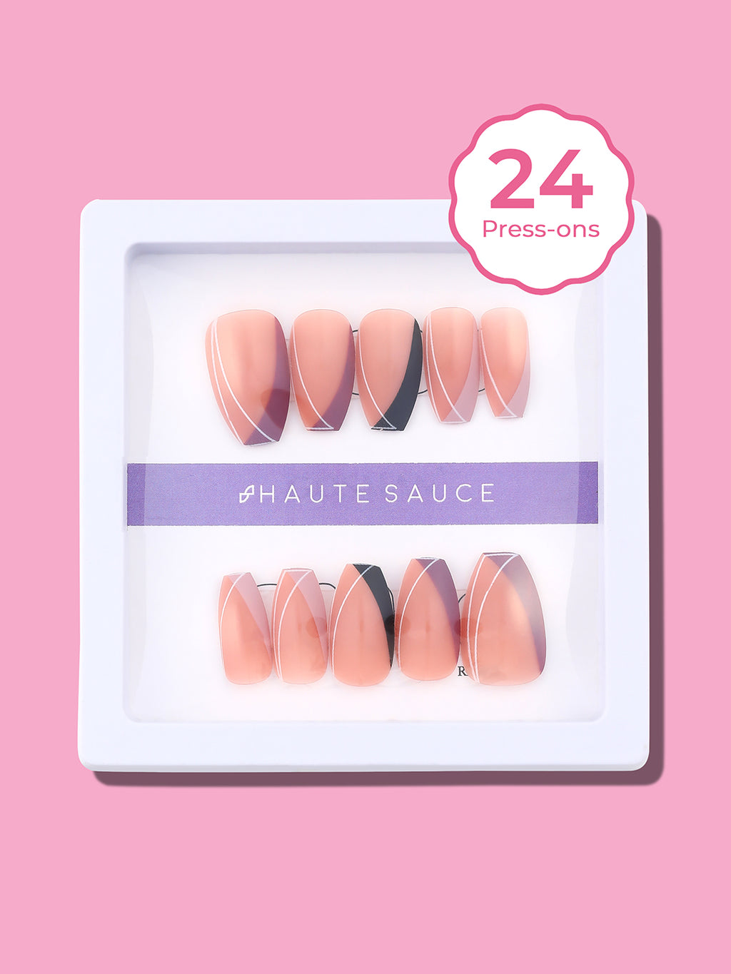 The Lined-Rosa Press-On Nails - Nude Pink