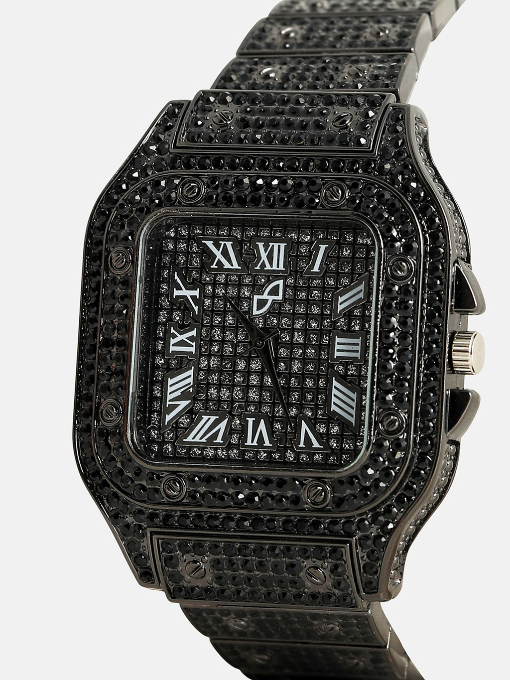 The Bijou Roman Square Watch - Midnight Black
