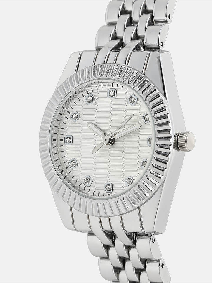 The Ribbed H-Link Round Watch
