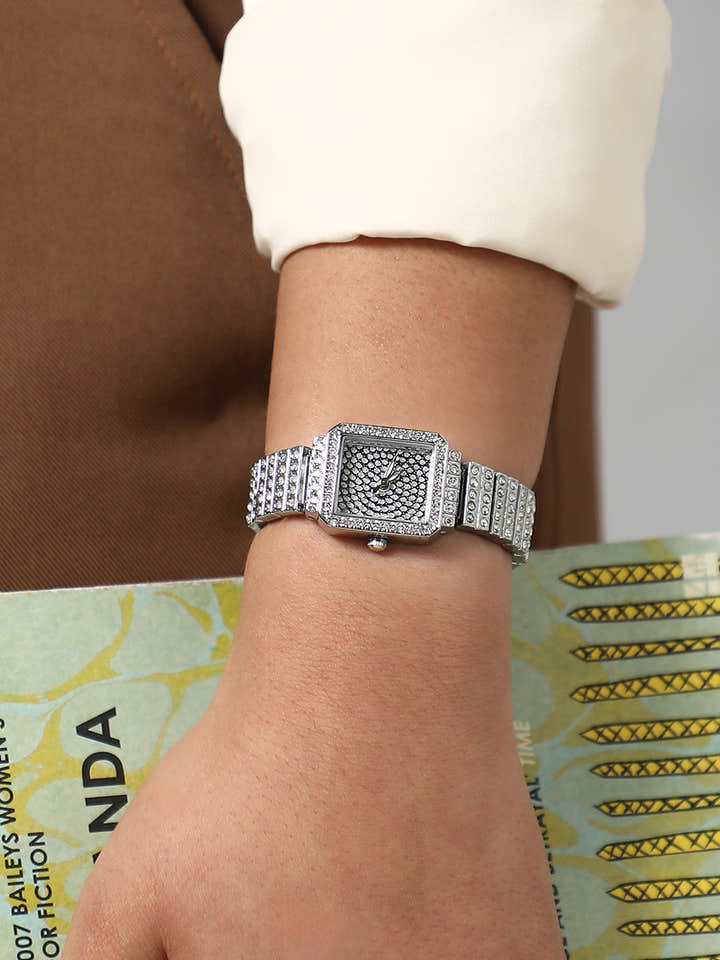The Kennedy Rectangular Watch - Metallic Silver