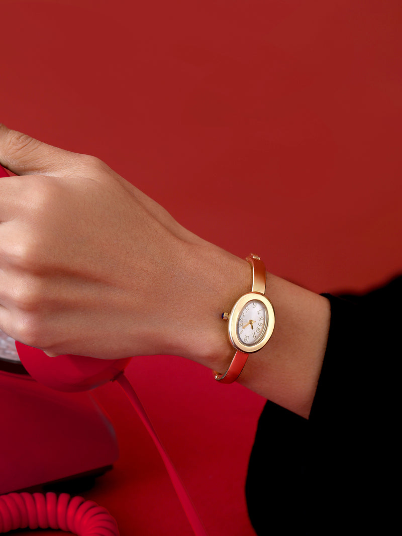 The Ivory Halo Watch - Champagne Gold