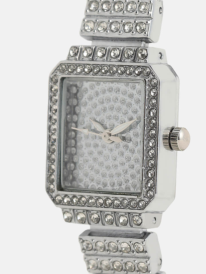 The Kennedy Rectangular Watch - Metallic Silver