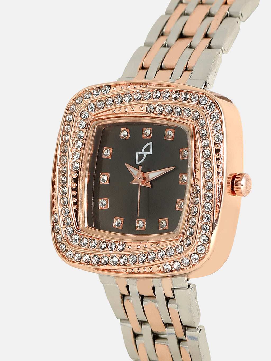 The Embellished Block Round Watch