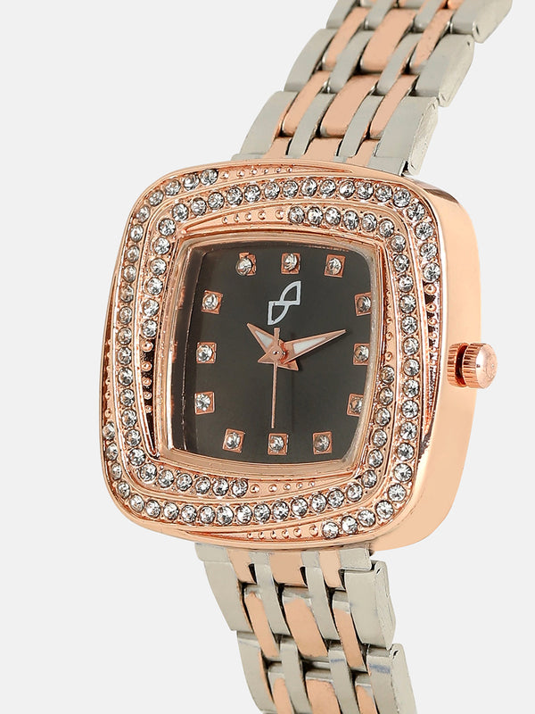 The Embellished Block Round Watch