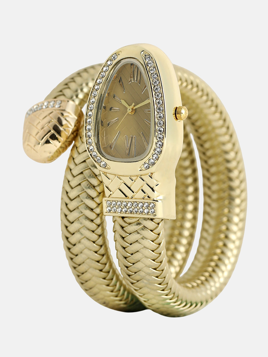 The Aurora Wrap Oval Watch -  Champagne Gold