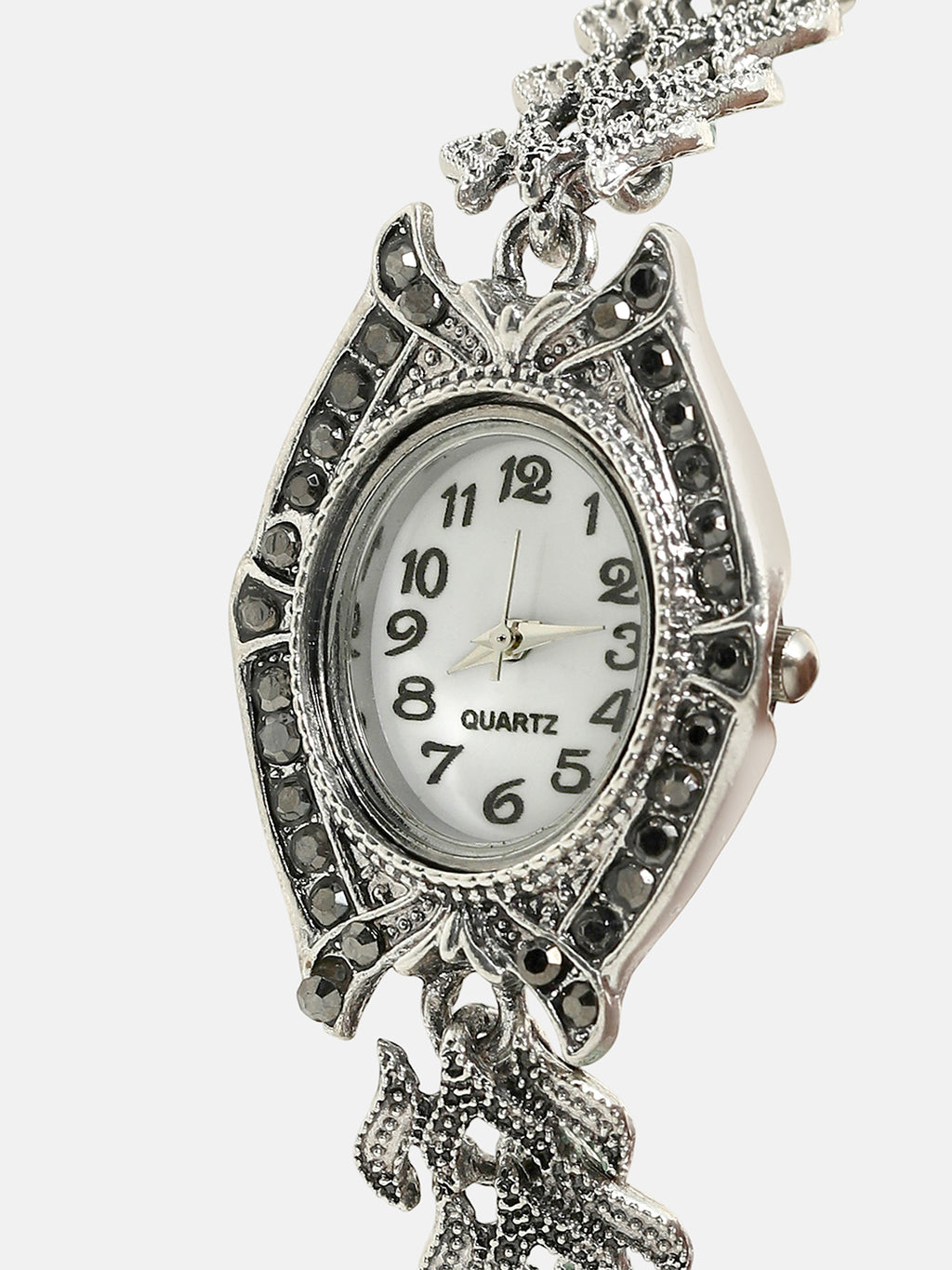 The Wishbone Oval Watch - Antique Silver