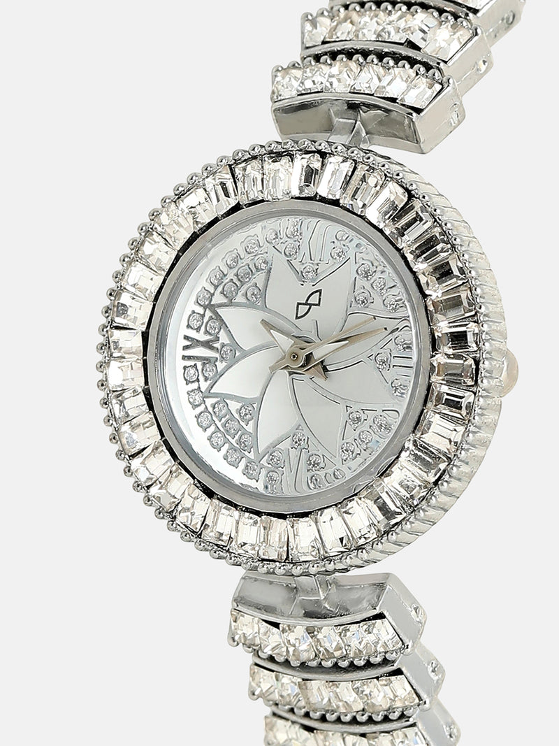 Embellished Flora Round Watch