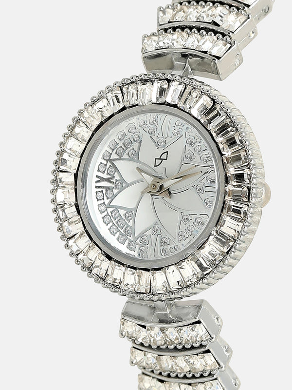 Embellished Flora Round Watch