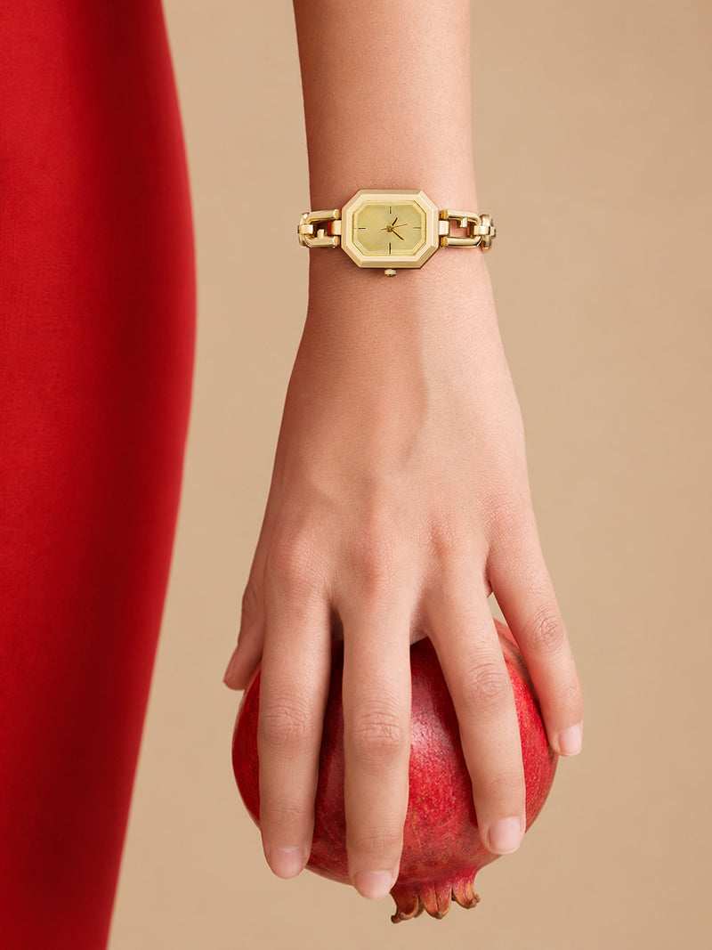 The Belle Rectangle Watch - Gold