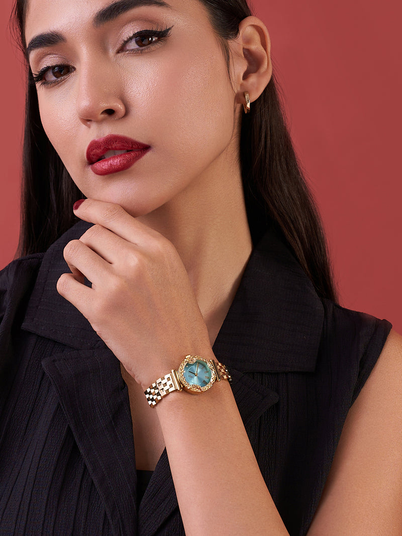 The Sapphire Marble Watch - Gold