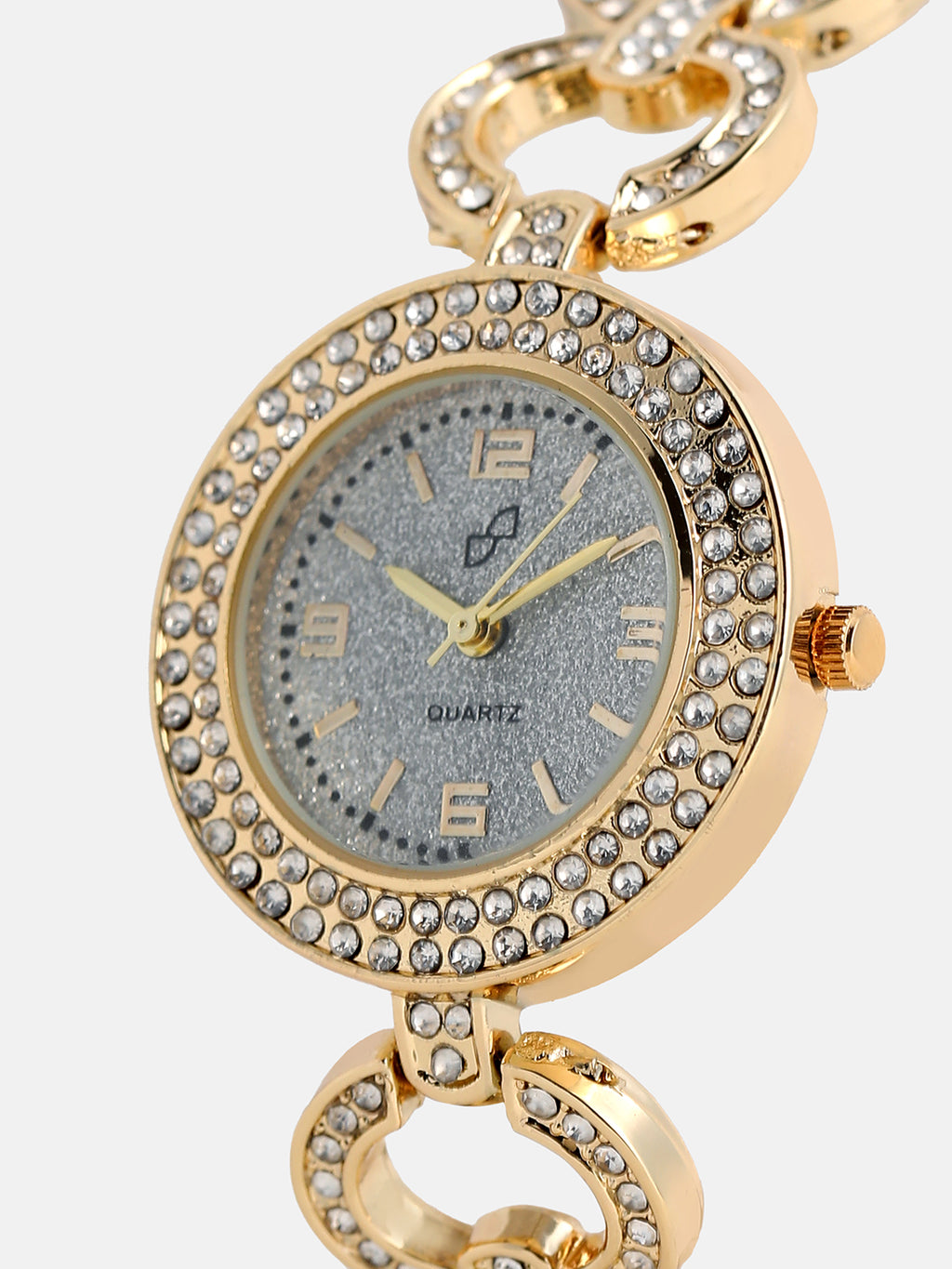 The Cristal Orb-Link Round Watch - Crystal Silver