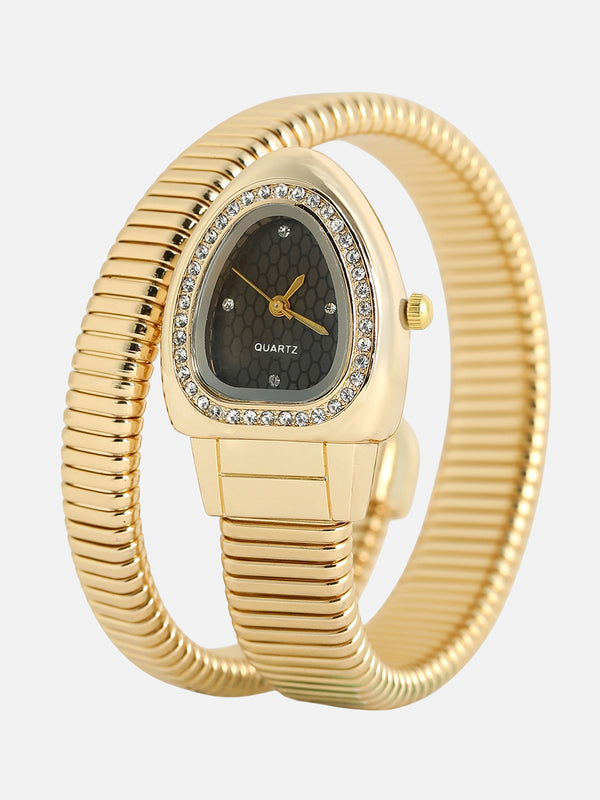 The Aurelia Gem Wrap Oval Watch -  Rose Gold