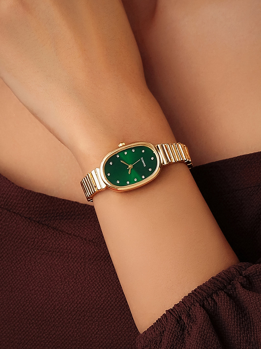 The Emerald Oval Watch - Royal Gold