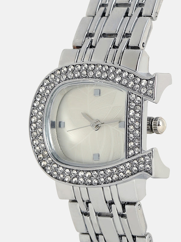The Buckle Asymmetric Watch - Metallic Silver