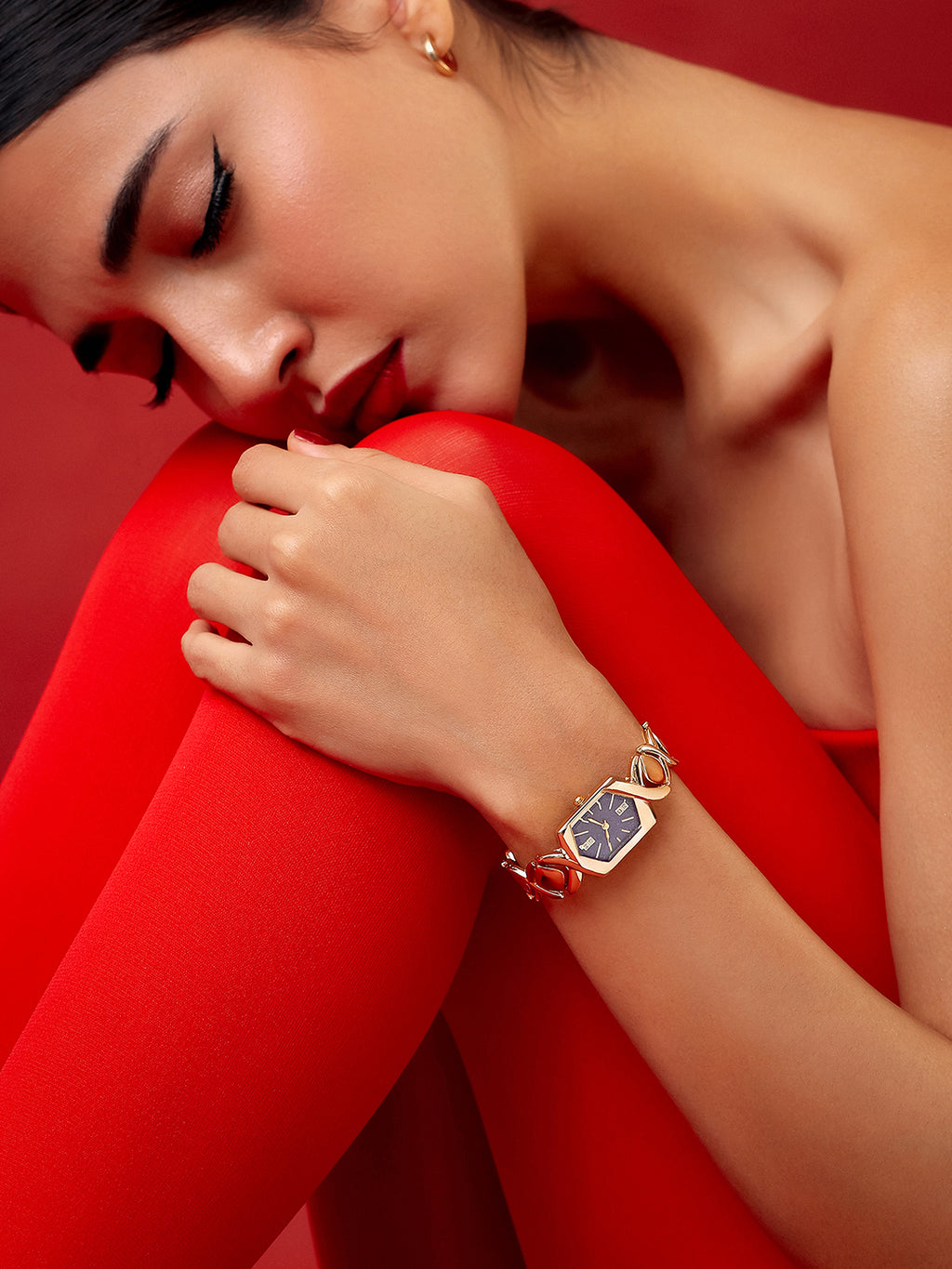 The Emerald Geometry Watch - Vintage Gold