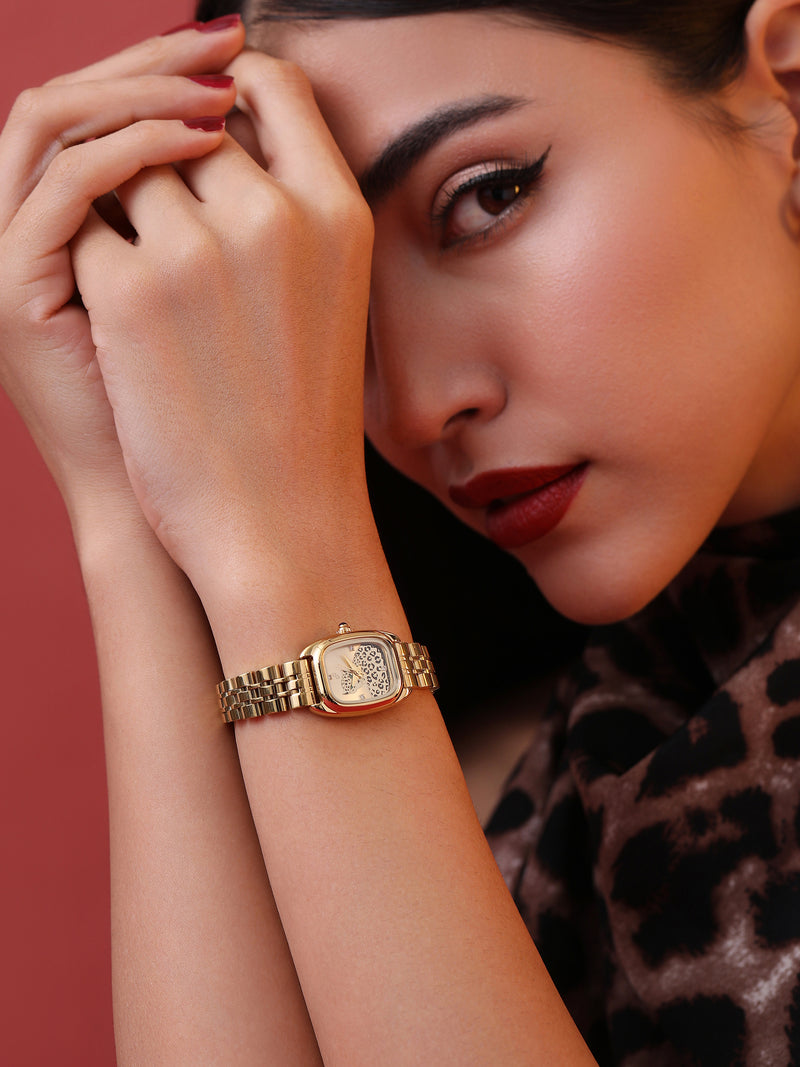The Crystal Square Watch - Royal Gold