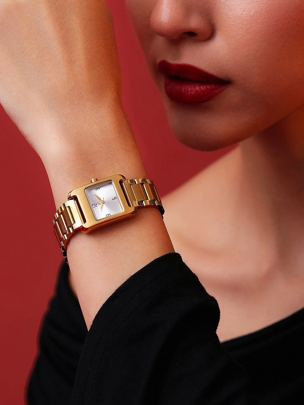 The Ivory Rectangle Watch - Gold