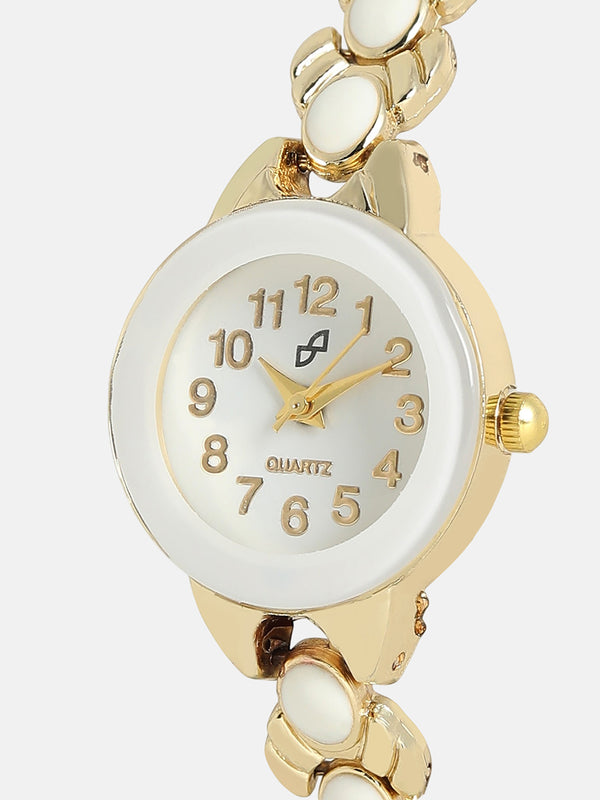 The Enamel Round Watch - California Gold