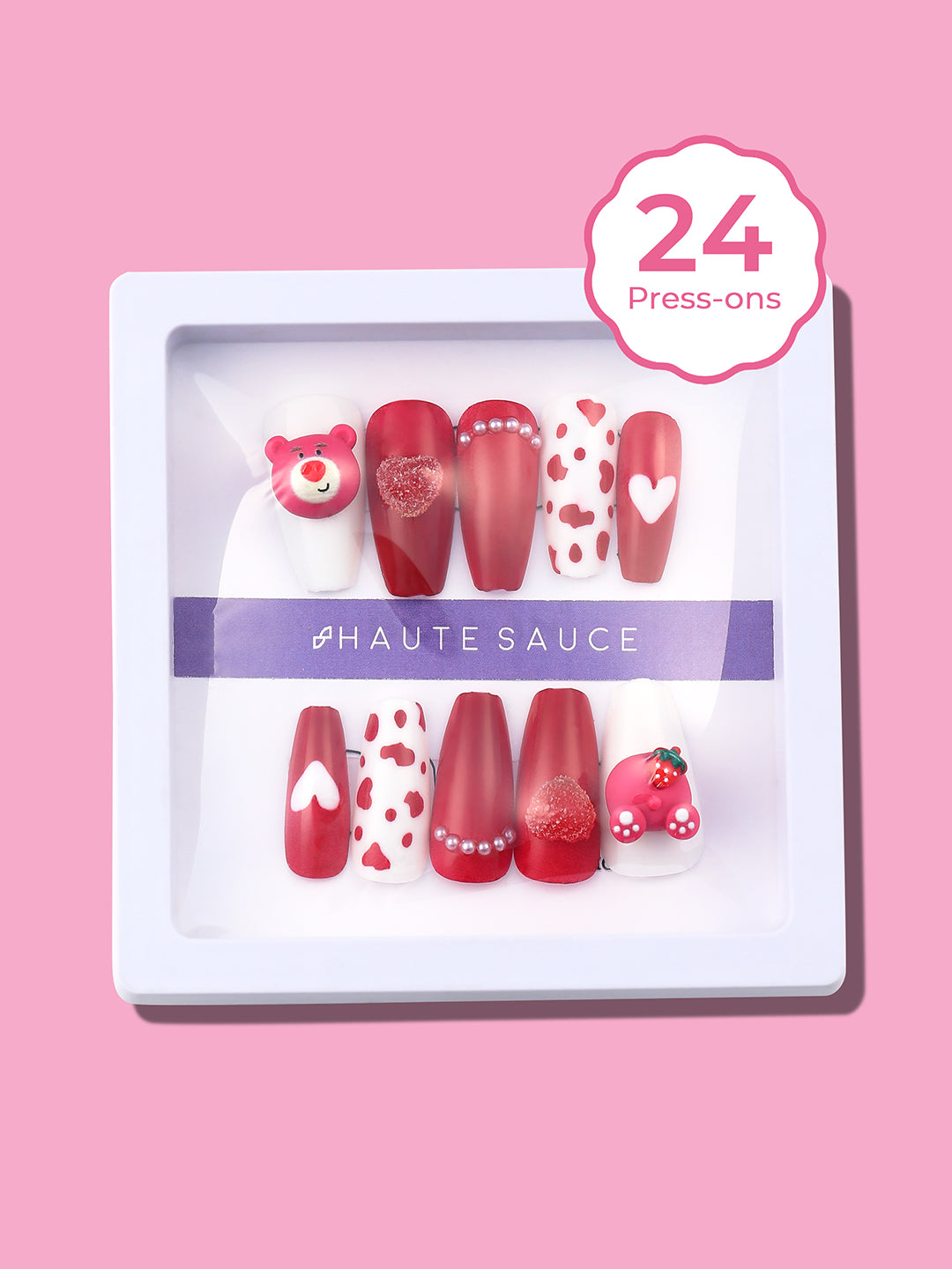 The Strawberry Shortcake Press-On Nails - Crimson Red