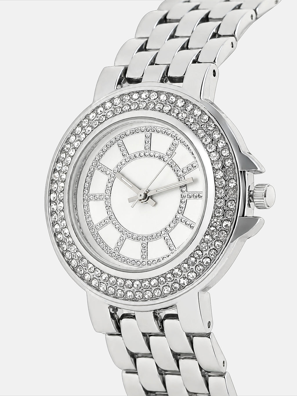 The Arcova Round Watch - Metallic Silver