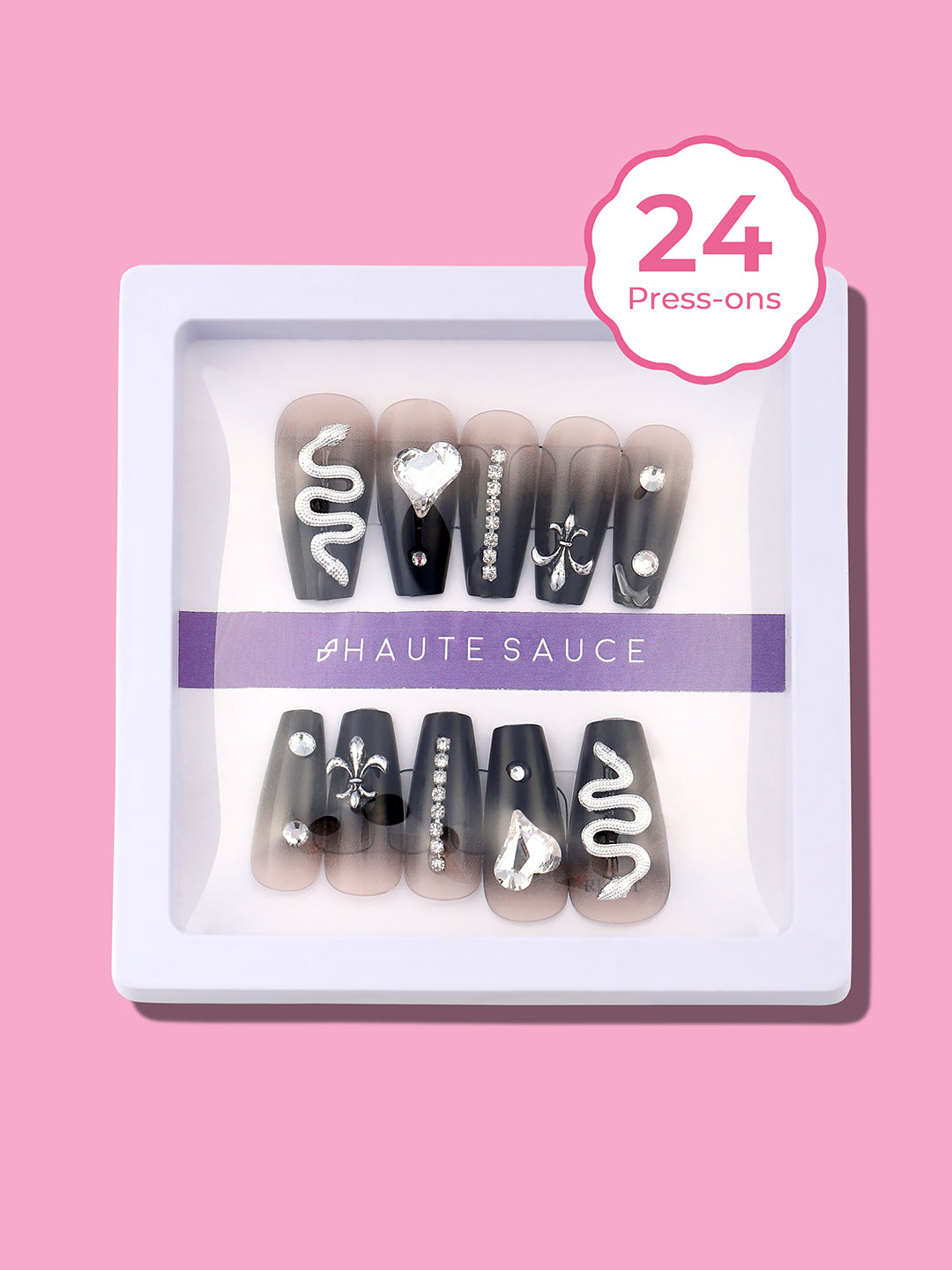 The Slithering Dusk Press-On Nails - Onyx Black