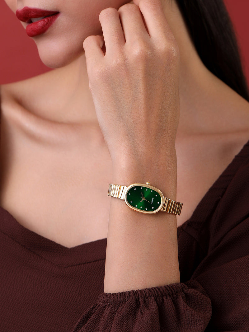 The Emerald Oval Watch - Royal Gold