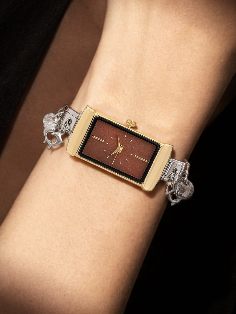 The Verona Rectangle Watch - Silver